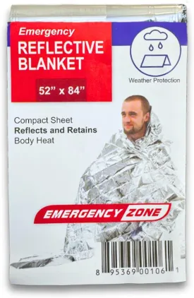[1 Pack] Thermal Reflective Emergency Blanket 52x84 | Emergency Mylar Blankets | Survival Blanket for Survival Supplies | Camping, Hiking, or Emergencies