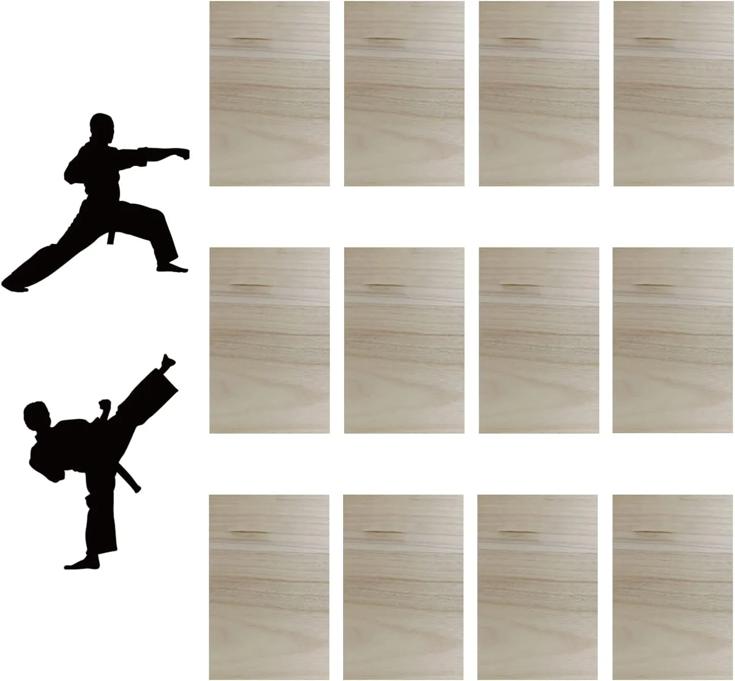 12pcs Taekwondo Karate Breaking Boards,Karate Martial Arts Boards,Professional Wood Boards for Taekwondo Breaking,Boxing Equipment Breaking Board Practice Performing for Kids&Adult