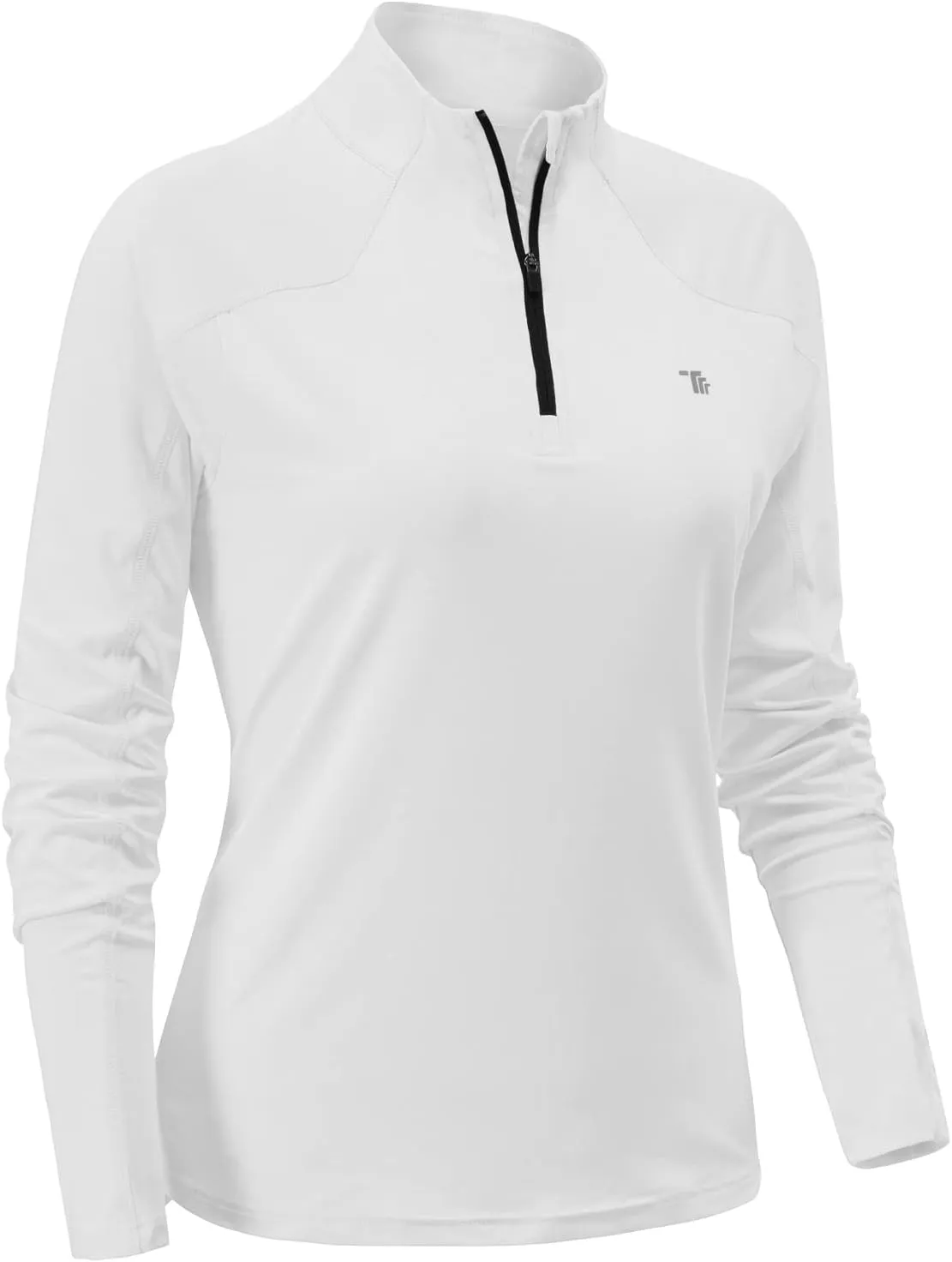 BGOWATU Women's Long Sleeve Golf Polo Shirts Quarter Zip Pullover UPF 50 Sun Shirt for Women Dry Fit Running Tops