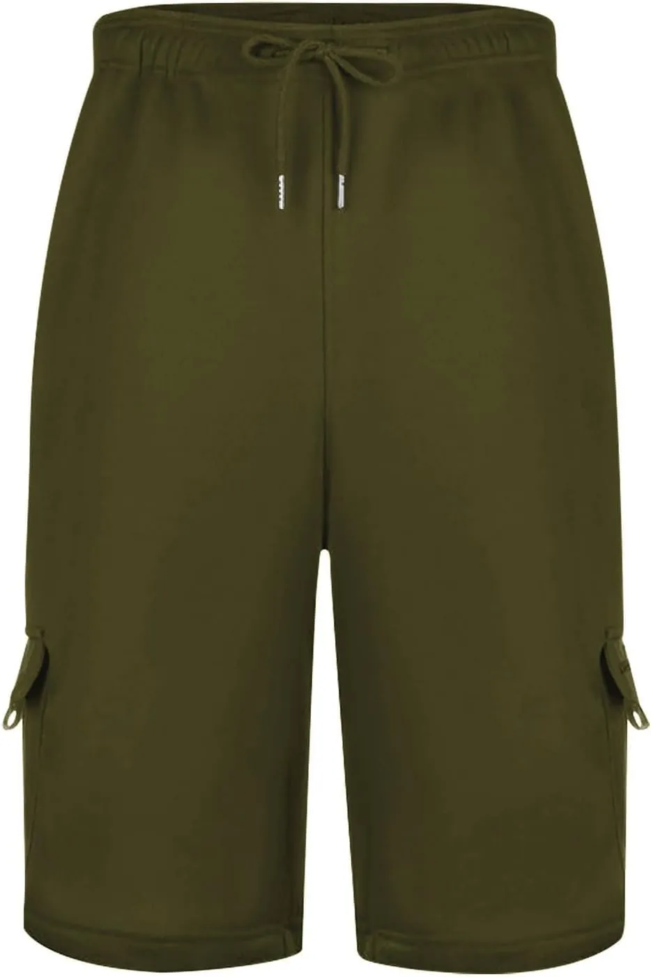 Cargo Shorts Men with Multi Pockets Work Elastic Drawstring Shorts Casual Classic Summer Solid Regular Fit Half Pants