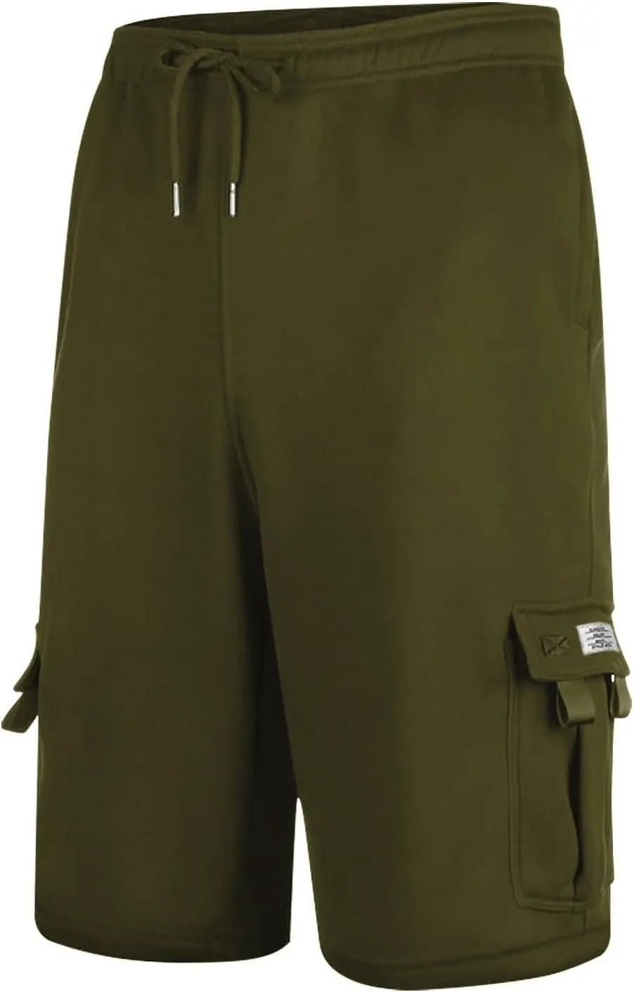 Cargo Shorts Men with Multi Pockets Work Elastic Drawstring Shorts Casual Classic Summer Solid Regular Fit Half Pants