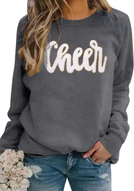 Cheer Shirt Football Mom Sweatshirt: Women Cheerleader Shirts Chenille Mama Baseball Football Soccer Baketball Tops