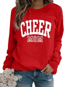 Cheer Shirt Football Mom Sweatshirt: Women Cheerleader Shirts Chenille Mama Baseball Football Soccer Baketball Tops