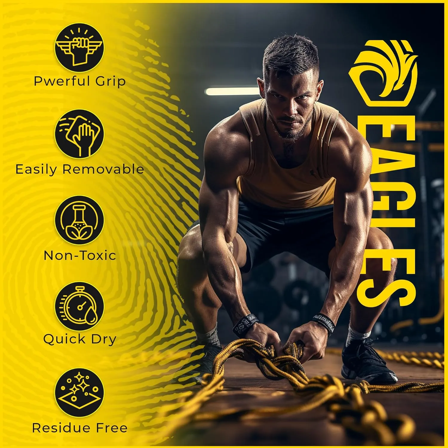 EAGLES Dry Hand 1, 2 or 3 Pack Grip Solution, Non-Sticky Grip Enhancer, Anti-Slip Solution for Pole Dancing, Sweaty Hands, Dry Grip for Football Tennis Weightlifting Golf Pickleball