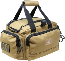 Exos Tactical Range Bag  Medium Size Range Bag for Shooting  Gun Case for Handguns, Ammo Bag, Tactical Range Bag, Molle Webbing, Free Subdued USA Patch, Designed in the USA