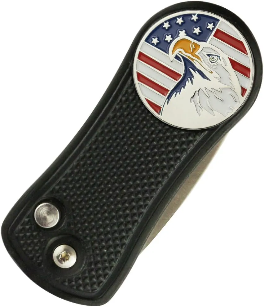 Foldable Golf Divot Repair Tool with Golf Ball Marker