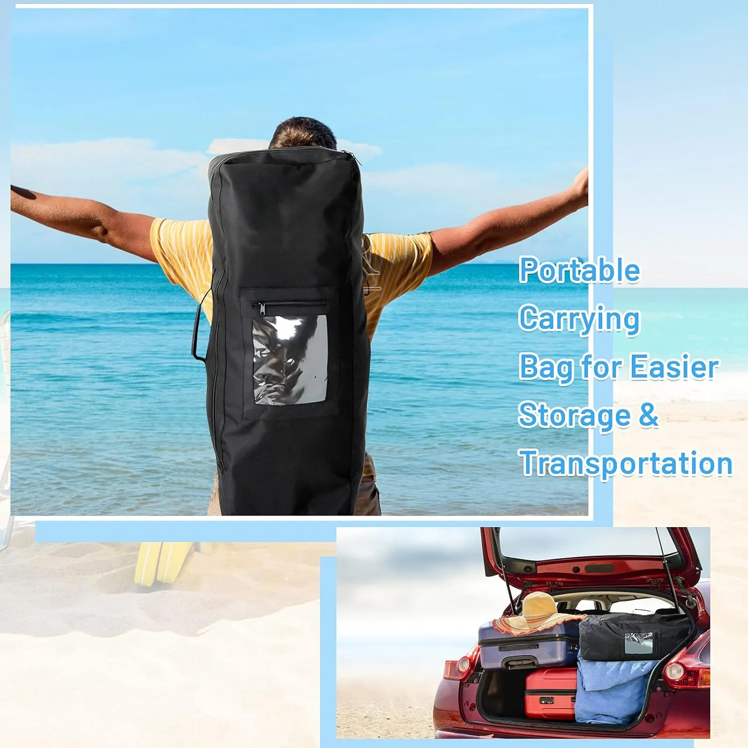 GYMAX Inflatable Stand Up Paddle Board, 6 SUP with Premium Complete Accessories, Backpack, Pump, Leash, Paddle & Removable Fins, Portable Stand Up Boat for All Skill Level