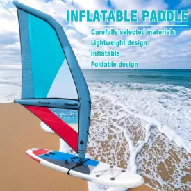 Inflatable Sail Paddle Board, 360 Rotatable Base, Visualization Window, Wind Surfing Adventure