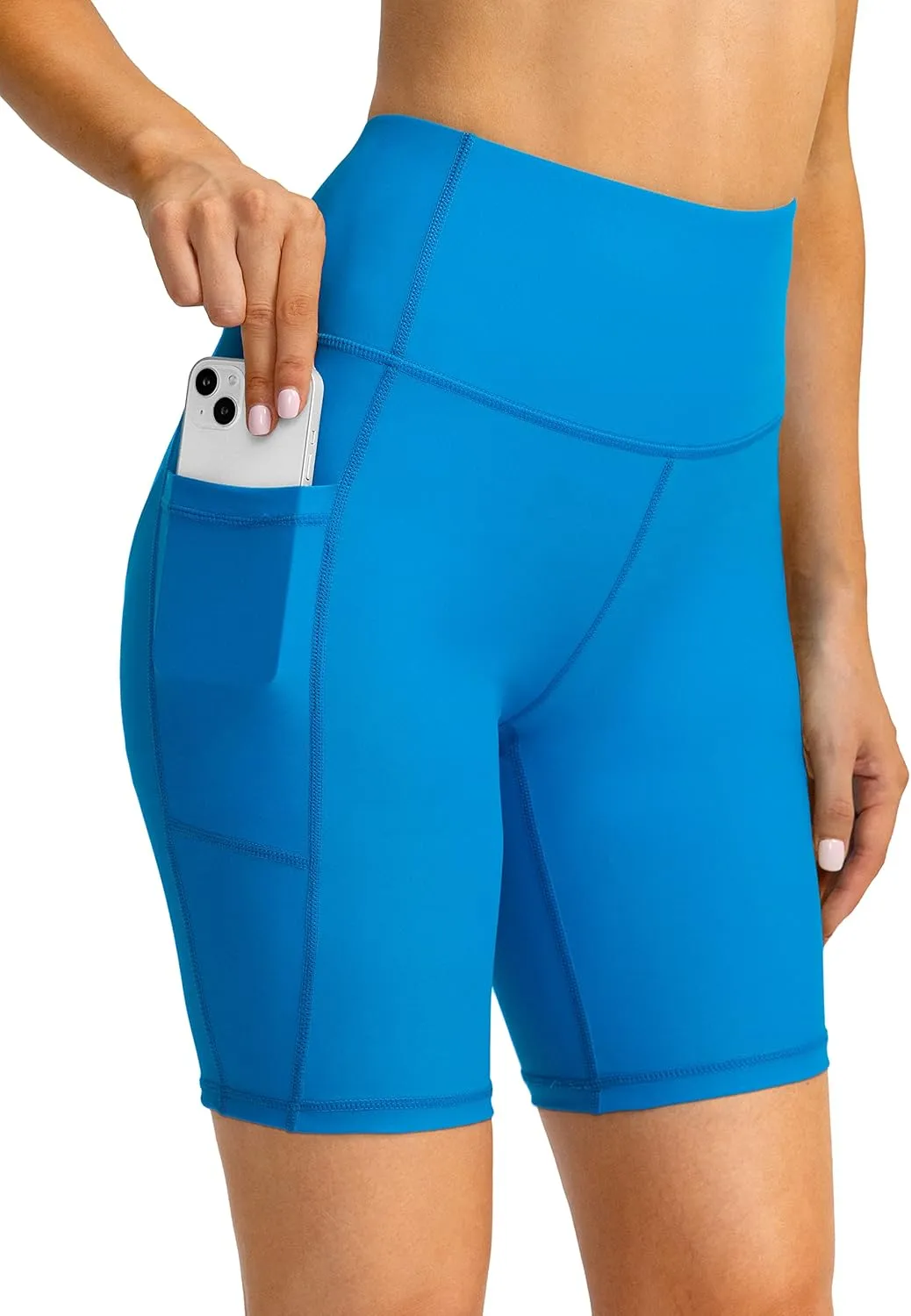 Kayrth Women's 7" High Waisted Swim Shorts with Side Pockets UPF50  Board Swimsuit Shorts for Women Bathing Suit Bottoms