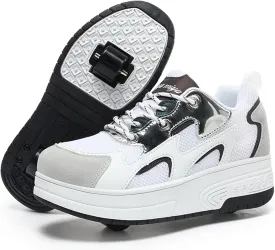 Kids Roller Skate Shoes with Wheels Roller Sneakers for Boys Girls Kids Deformation Wheeled Shoes 