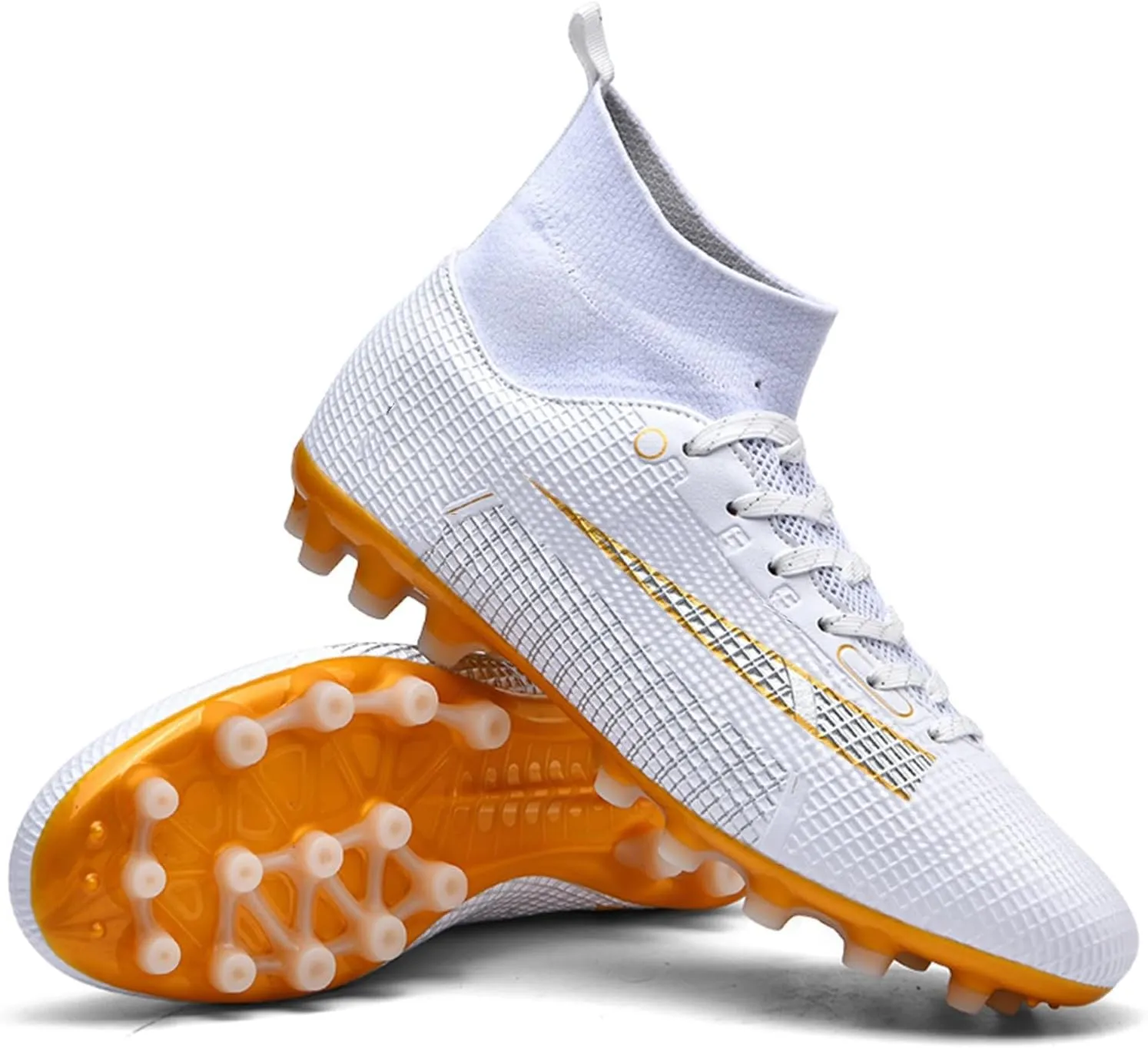Kids Soccer Cleats,Unisex Football Shoes Outdoor,High-Top Boys Girls Athletic Soccer Shoes