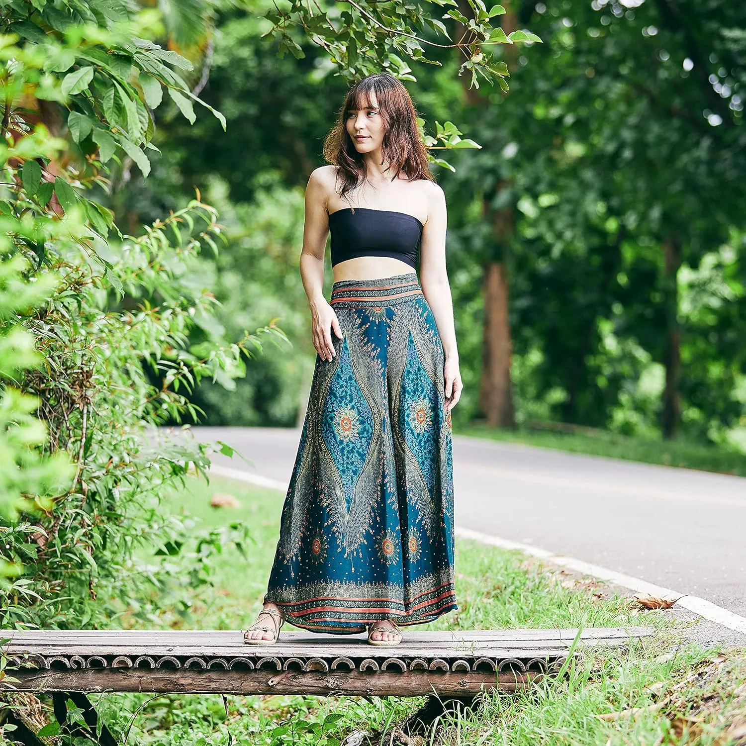Lannaclothesdesign Palazzo Pants for Women Wide Leg Boho Harem Yoga Pants S M L XL Sizes