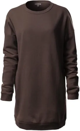 MixMatchy Women's Casual Oversized Crew Neck Fleece Pullover Sweatshirts Tunic Fall Outfits Y2K Winter Clothes