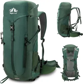 Night Cat Internal-frame Hiking Backpack: 30L Camping Backpack for Men Women Lightweight Waterproof Green