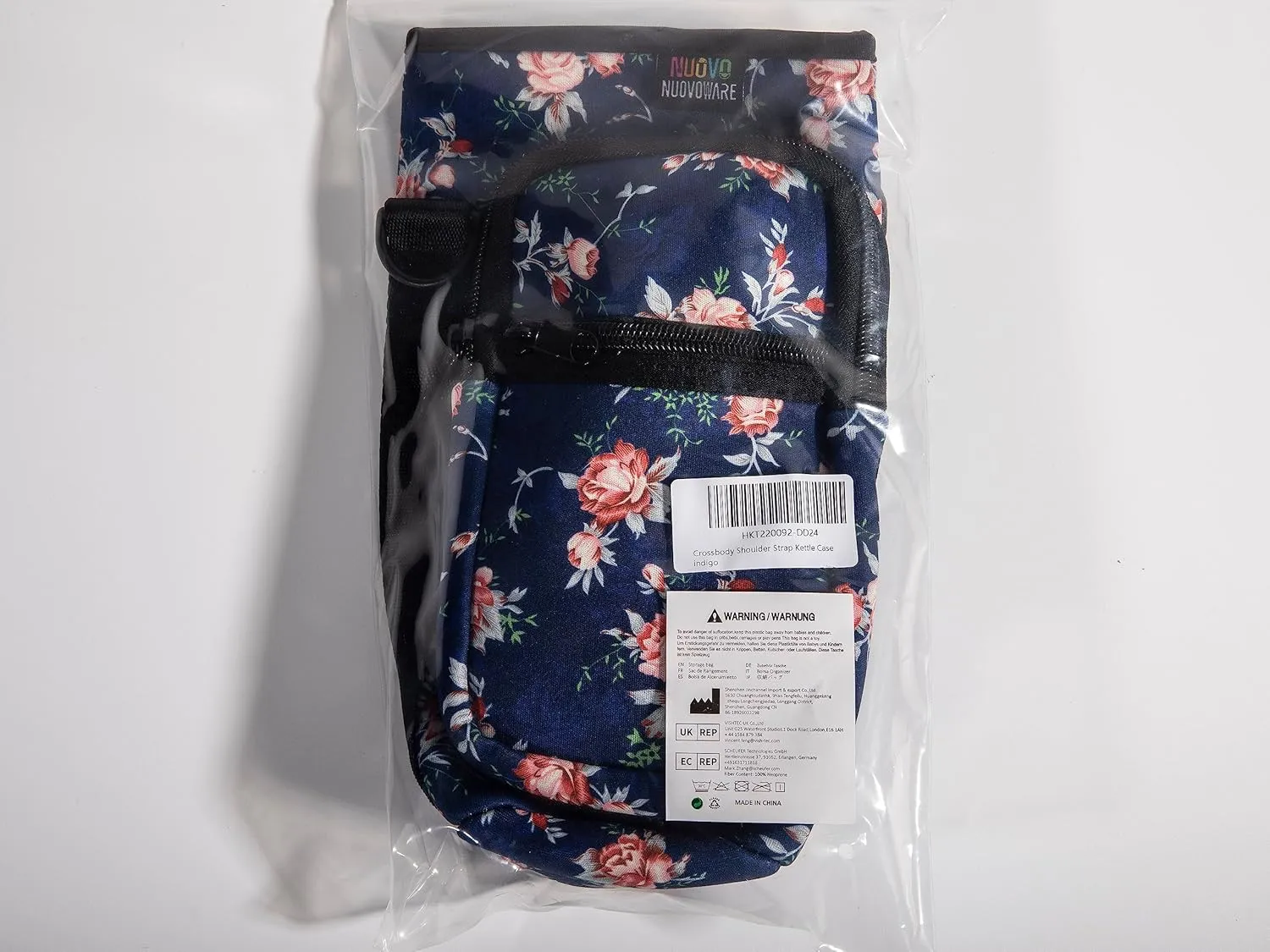Nuovoware Water Bottle Carrier Bag,25oz/40oz/64oz Bottle Pouch Holder,Adjustable Shoulder Hand Strap 2 Pocket Sling Neoprene Sleeve Sports Accessories for Hiking Travelling Camping