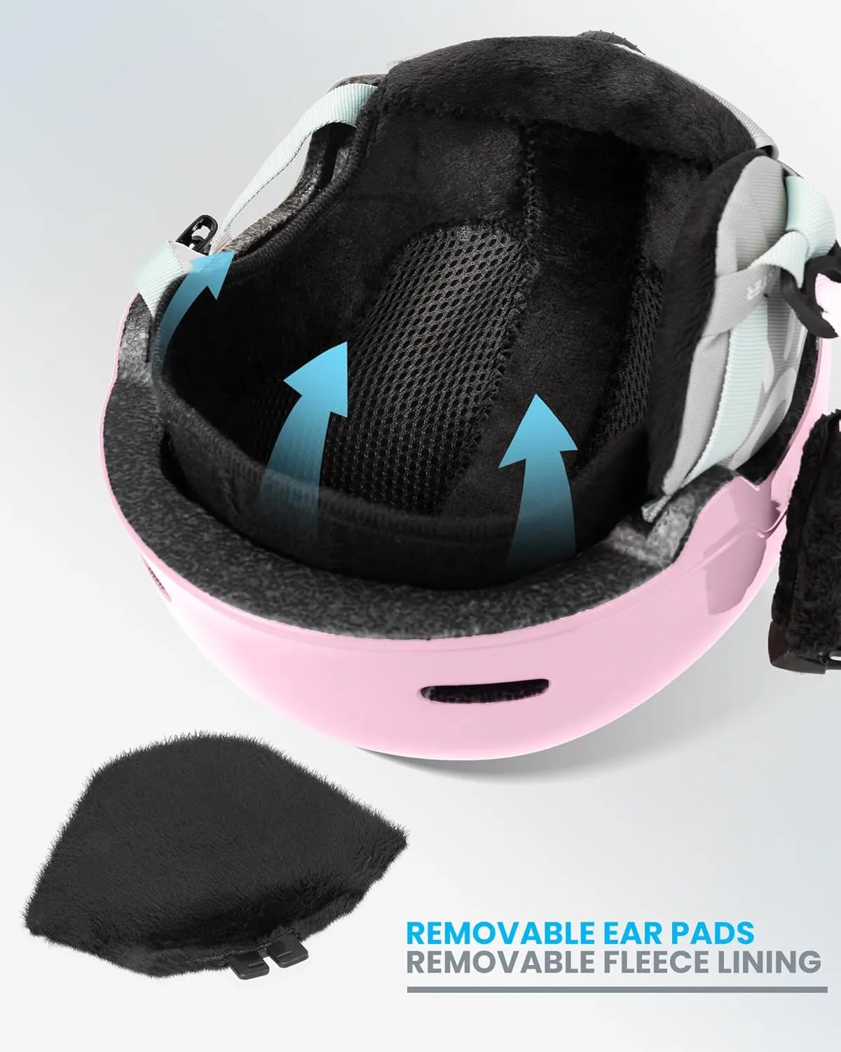 OutdoorMaster Kids Ski Helmet and Goggles Set, Snowboard Helmet, Durable PC Shell & EPS Foam, Snow Helmet 12 Cooling Vents, Dial Fit Skiing Helmet, Safety-Certified Snow Sport Helmets for Boys & Girls
