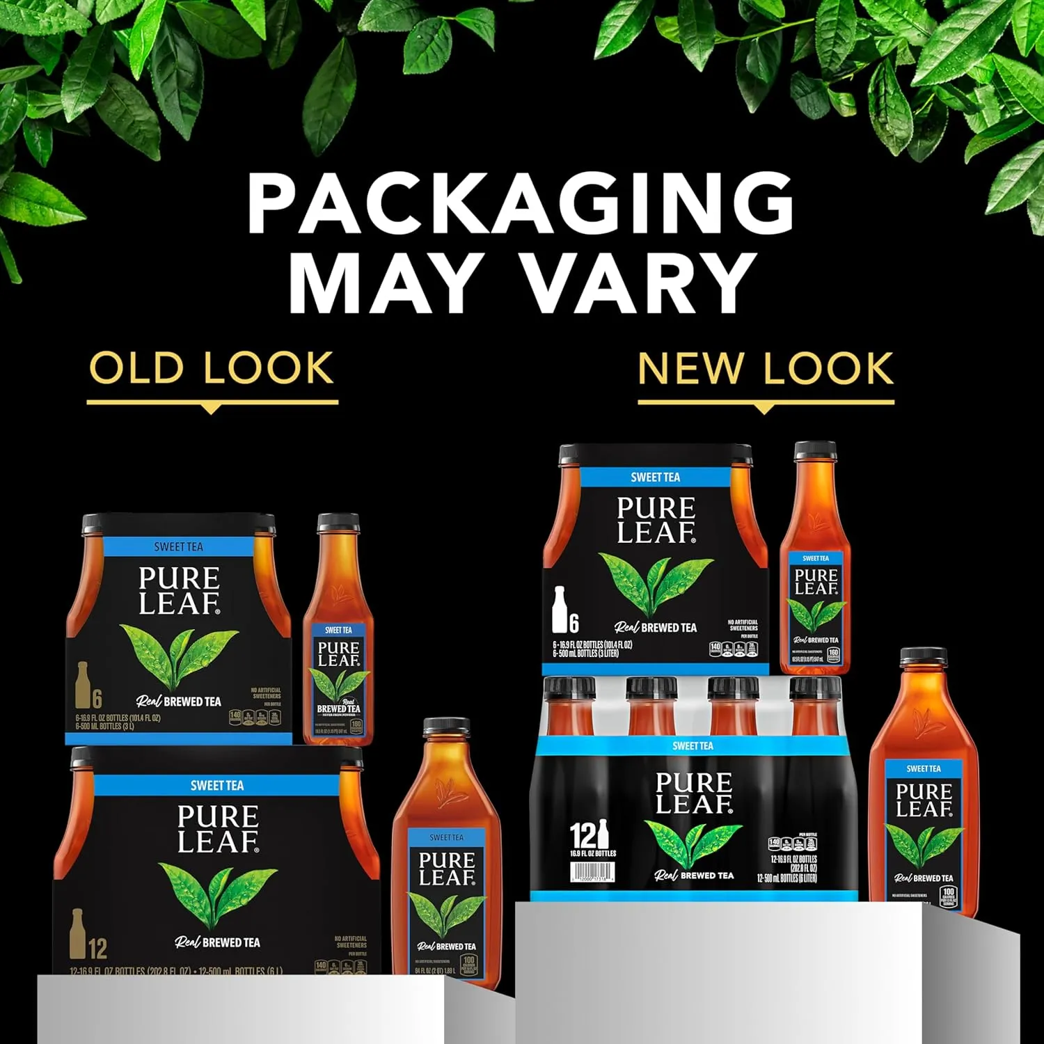 Pure Leaf Iced Tea, Unsweetened Real Brewed Tea, Zero Sugar & Zero Calories, 18.5 Fl Oz (Pack of 12)