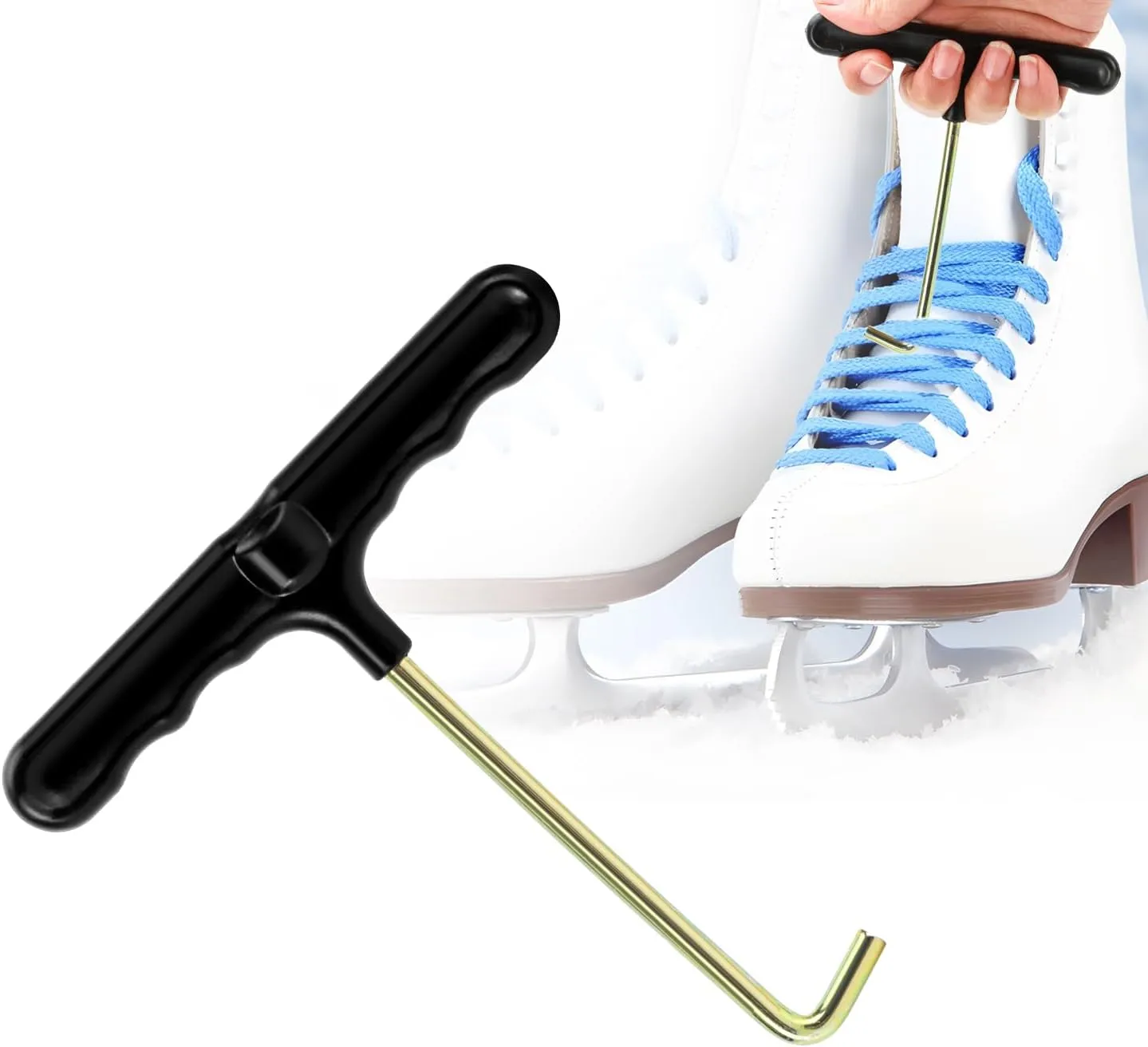 Shoe Lace Tightner, Skate Key Boot Lace Hooks Puller for Ice-Skates Hockey Skates Figure-Skates Boots Shoes, Stainless Steel Trampoline Spring Pull Tool, Trampoline Accessories