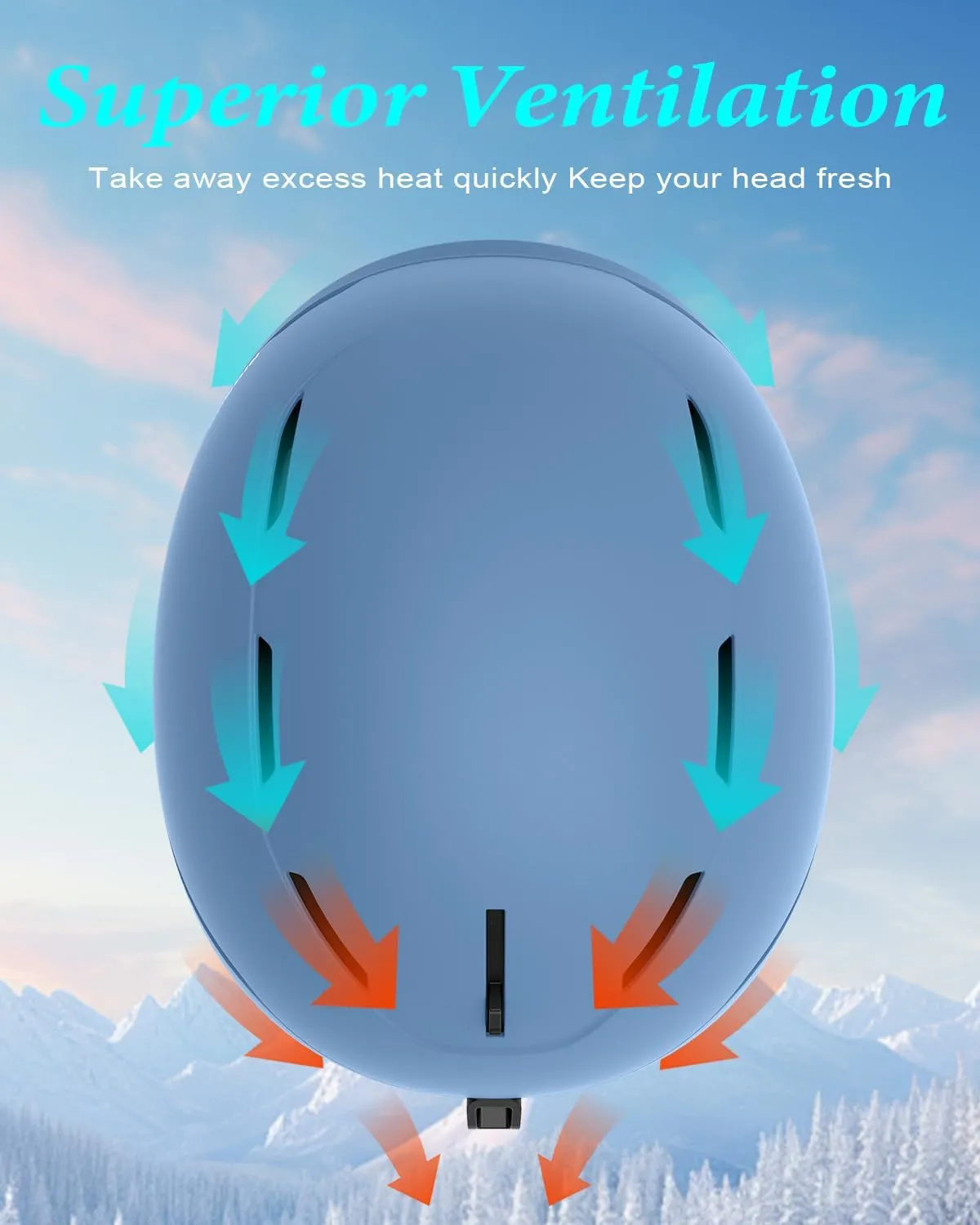 Ski Helmet for Women Men, Safety Certified Snowboard Helmet with Shockproof ABS Hard Shell for Adults & Youth
