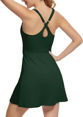 Tennis Dress for Women Athletic Golf Dress with Shorts and Pockets Backless Workout Dress with Adjustable Straps