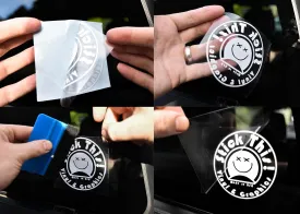 Tiny Humans On Board Decal Kids Family | White | Made in USA by Stick This! | Sticker for Car or Truck Windows, Laptop, Water Bottle, Tablets etc. | 5.5" x 5.5" |