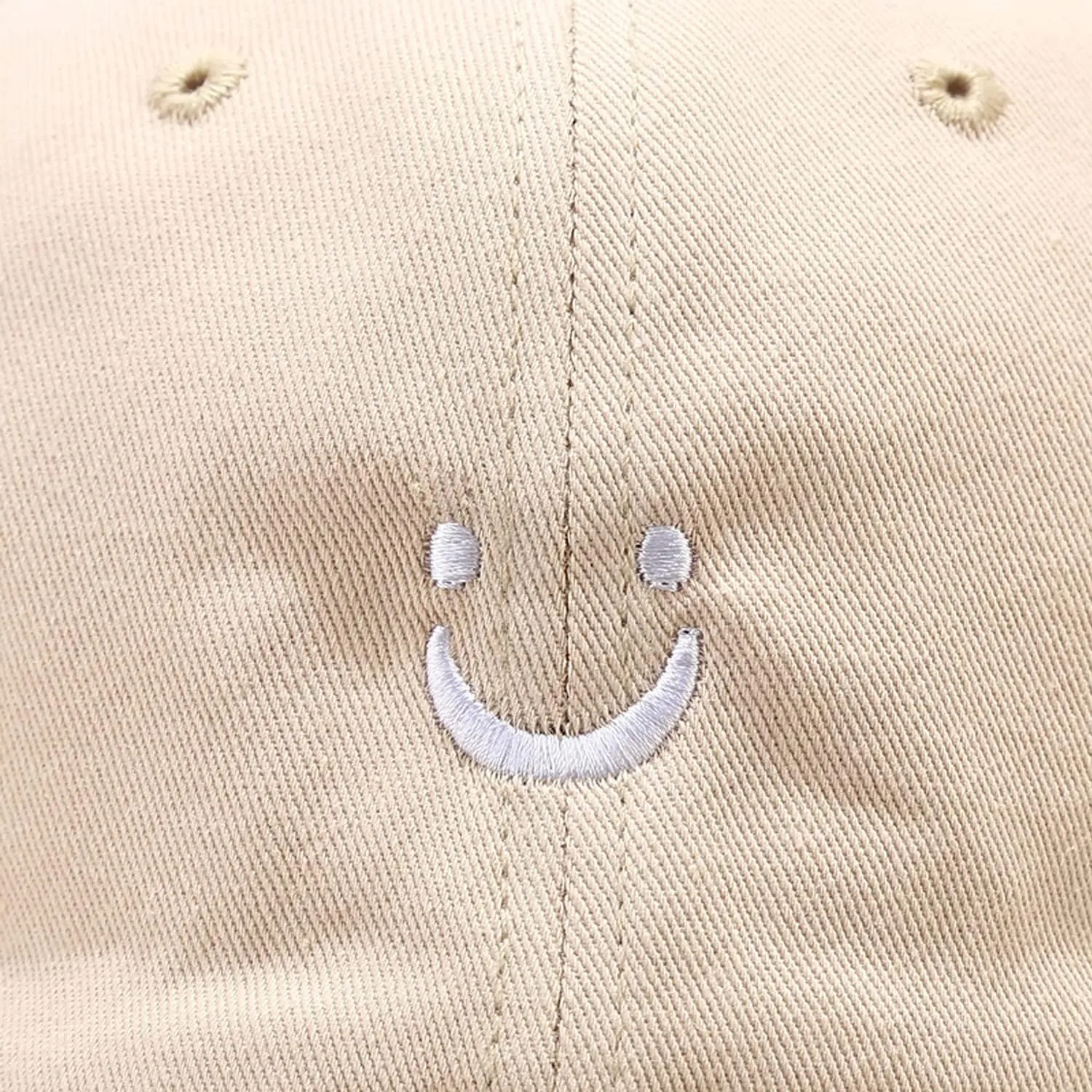 Umeepar Smile Face Baseball Cap for Women Men Adjustable Low Profile Unstructured Cotton Dad Hat