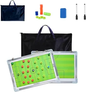 VolksRose Soccer Coaching Board, Soccer Tactics Board with Magnets and Marker Pen, Magnetic Soccer Coach Board, Soccer Dry Erase Whiteboard Coaches Clipboard, Coach Training Equipment Coach Gift