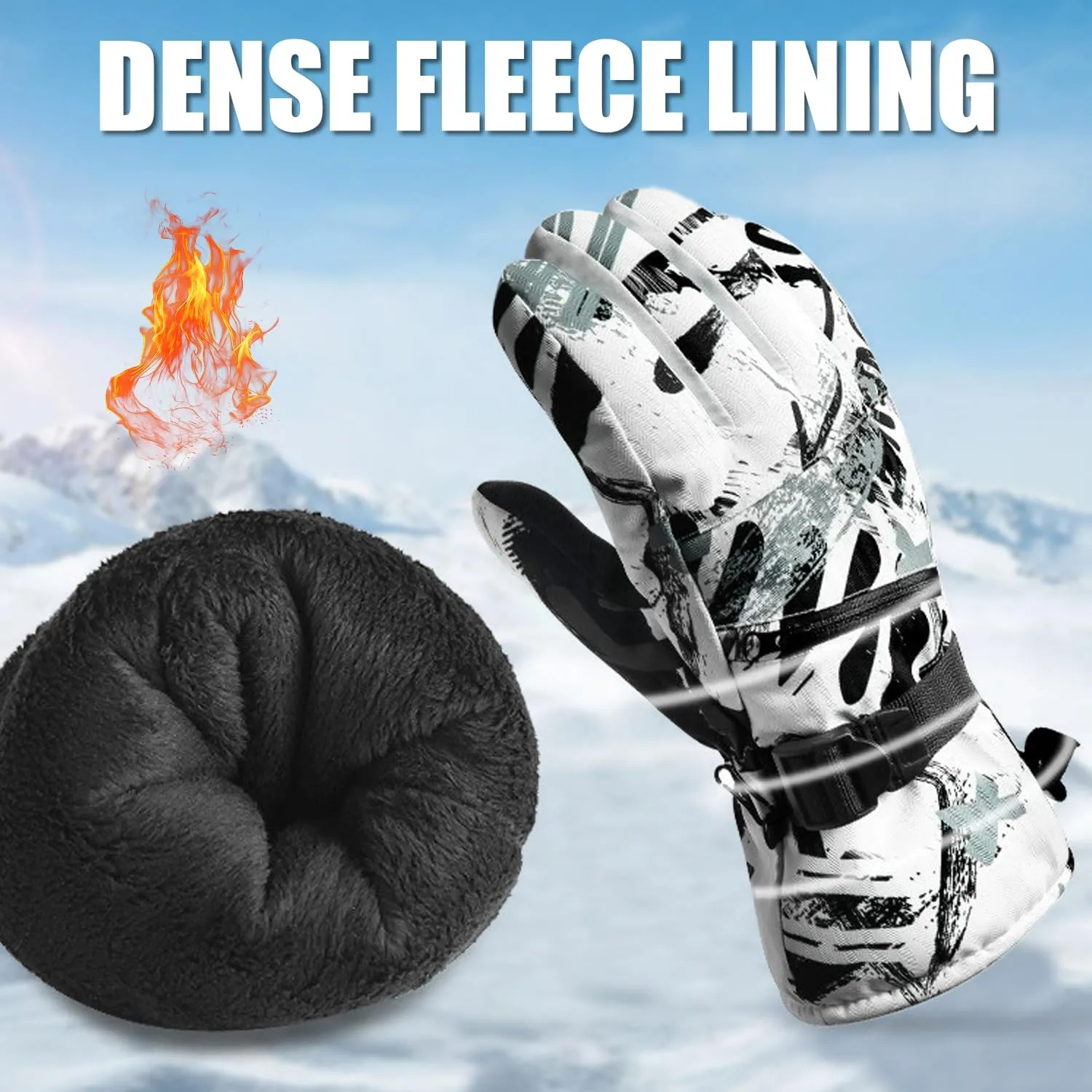 Winter Gloves, Waterproof Thermal Touchscreen Ski Glove, Suit for Ski, Cycling, Hiking, Driving, Typing, Freezer Work