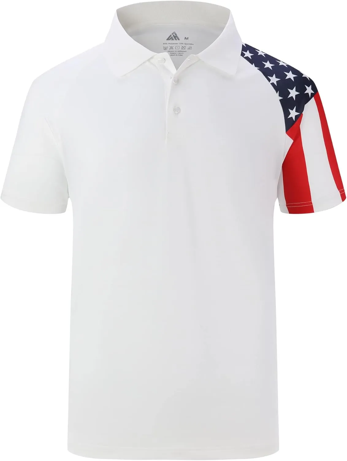 ZITY Men's Flag Golf Polo Shirts Short Sleeve Tactical Collared Shirt Men Outdoor Moisture Wicking Shirts