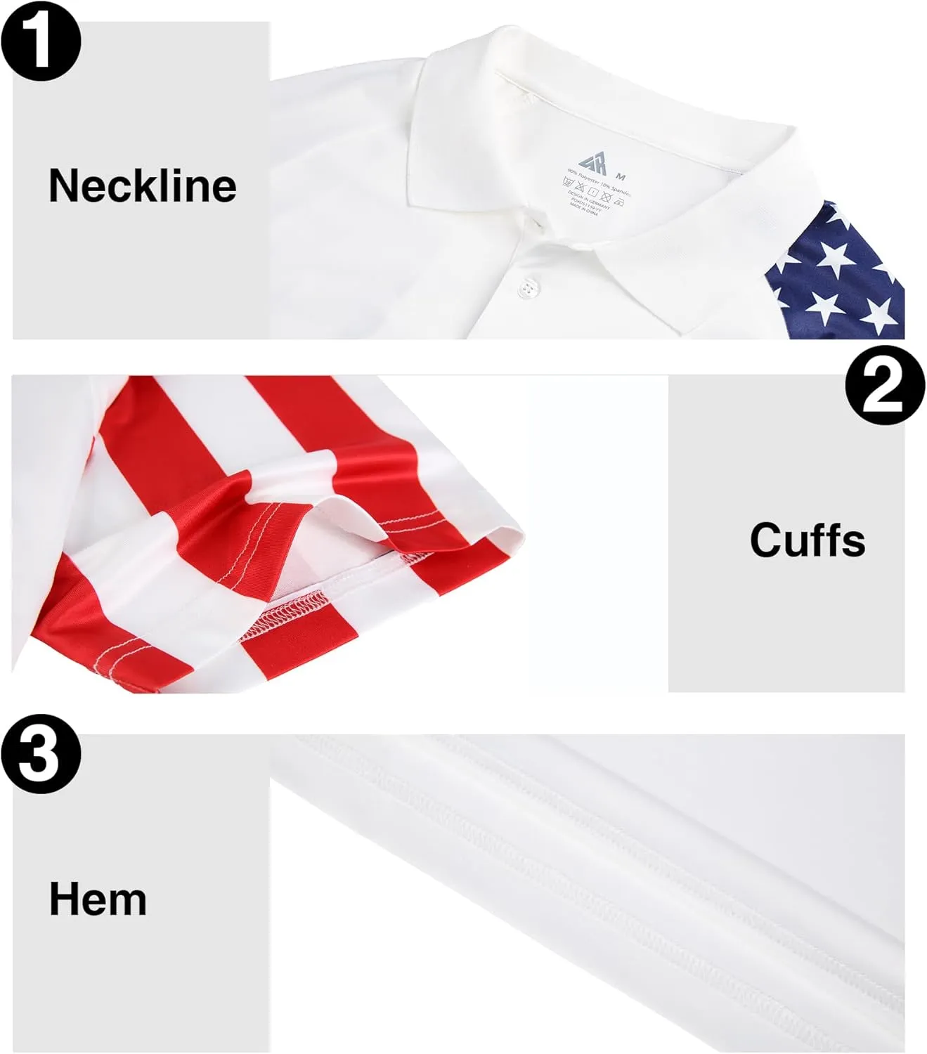 ZITY Men's Flag Golf Polo Shirts Short Sleeve Tactical Collared Shirt Men Outdoor Moisture Wicking Shirts
